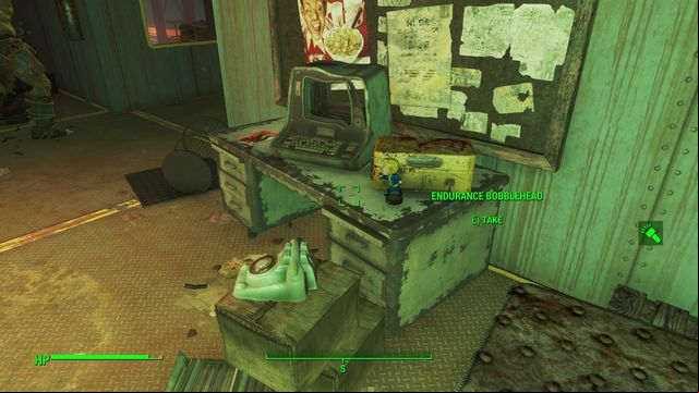 In the same room, above, on the desk, you find the Endurance Bobblehead and an issue of Tesla Science - Fallout 4: Poseidon Energy (Southern Boston) - Southern Boston - Sector 9 - Fallout 4 Game Guide & Walkthrough