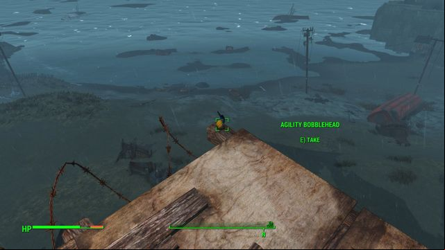 On the ships bow, in the outmost point, on the edge of the plank, you find an Agility Bobblehead - Fallout 4: Wreck of the FMS Northern Star - Southern Boston - Sector 9 - Fallout 4 Game Guide & Walkthrough