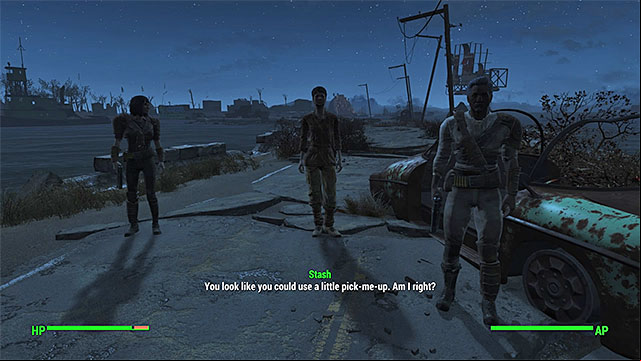 One of the random events can be about meeting a wandering merchant - Fallout 4: World exploration - Basics - Fallout 4 Game Guide & Walkthrough