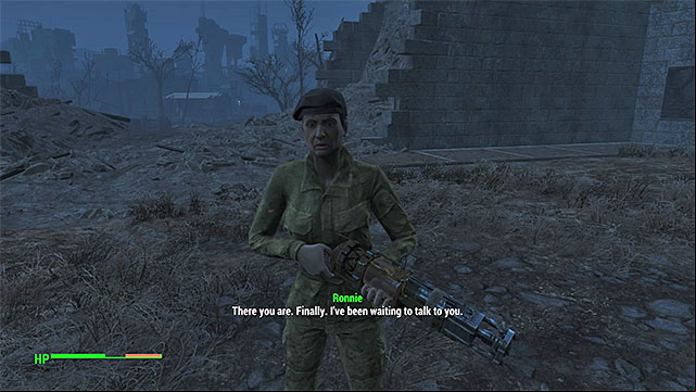 You will find Ronnie on the castle yard - Fallout 4: Old Guns - Major quests for Minutemen faction - Fallout 4 Game Guide & Walkthrough