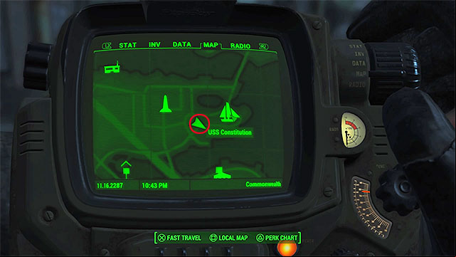 You must go west from USS Constitution ship and find the Charlestown Laundry shown on the pictures above - Fallout 4: Magazines in Cambridge - Sector 5 - Magazines - Fallout 4 Game Guide & Walkthrough