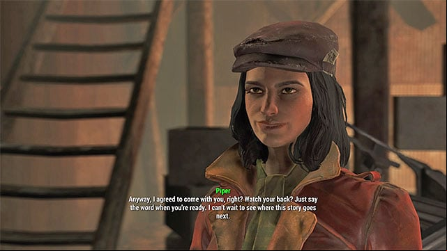 Piper is a reporter from Diamond City who becomes fascinated with the story of the main protagonist - Fallout 4: All companions - Basics - Fallout 4 Game Guide & Walkthrough