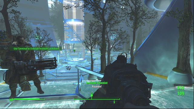Use the elevator after defeating all enemies on the main square of the Institute. - Fallout 4: The Nuclear Option (the Brotherhood of Steel ending) - Major Quests for Brotherhood of Steel faction - Fallout 4 Game Guide & Walkthrough