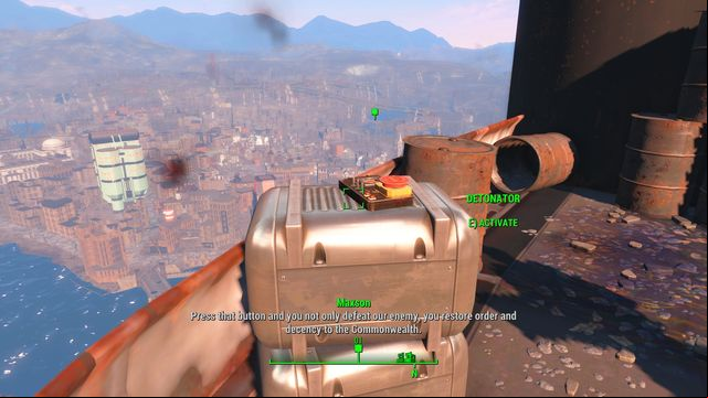 The detonator which you must use is lying in front of you - Fallout 4: The Nuclear Option (the Brotherhood of Steel ending) - Major Quests for Brotherhood of Steel faction - Fallout 4 Game Guide & Walkthrough