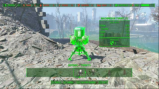 You can, for example, place turrets - Fallout 4: Defend the Castle - Major quests for Minutemen faction - Fallout 4 Game Guide & Walkthrough