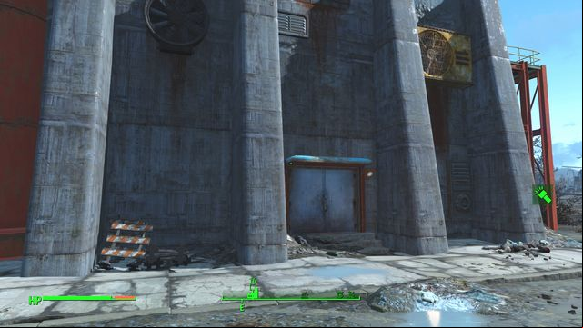 It is easy to miss the entrance if you dont keep attention while walking around the building. - Fallout 4: Poseidon Energy (The Glowing Sea) - The Glowing Sea - Sector 8 - Fallout 4 Game Guide & Walkthrough