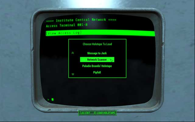 Scan the network using holotape received from Desdemona - Fallout 4: Underground Undercover - Major Quests for Railroad faction - Fallout 4 Game Guide & Walkthrough