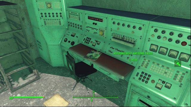 In one of the laboratory rooms at the start you will find Astoundingly Awesome Tales magazine - Fallout 4: Sentinel Site - The Glowing Sea - Sector 8 - Fallout 4 Game Guide & Walkthrough