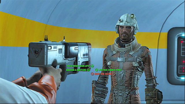 You can either convince Eve that you will keep her secret to yourself or you can kill her - Fallout 4: Plugging a Leak - Minor quests for Institute faction - Fallout 4 Game Guide & Walkthrough