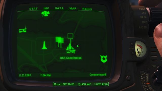 After the conversation with the navigator, leave the ship for the ruins to the East - Fallout 4: Last Voyage of the USS Constitution (USS Constitution) - Side quests in other locations - Fallout 4 Game Guide & Walkthrough
