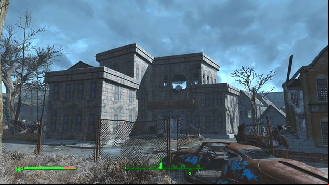A big destroyed building - Fallout 4: Collegiate istration Building - Cambridge - Sector 5 - Fallout 4 Game Guide & Walkthrough