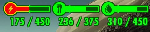 When you click on any of listed resources, you can check the exact level of them - The basics - interface and icons - Fallout Shelter - Game Guide and Walkthrough