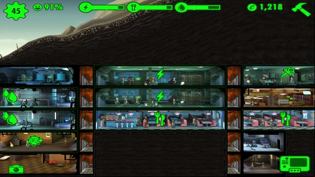 After your absence, begin with collecting resources. - The basics - interface and icons - Fallout Shelter - Game Guide and Walkthrough