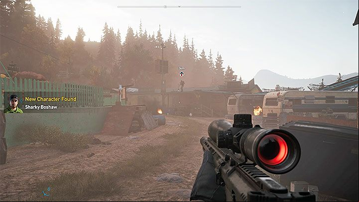 You must reach the Moonflower Trailer Park - Burn, Baby, Burn! - Sharky Boshaw companion in Hembane River - Henbane River - Far Cry 5 Game Guide