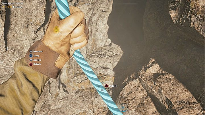 Another step is to reach the interactive point for your Grappling Hook located on the edge of the cliff (see the picture 1) - Cult locations and Prepper stashes in Henbane river - Henbane River - Far Cry 5 Game Guide