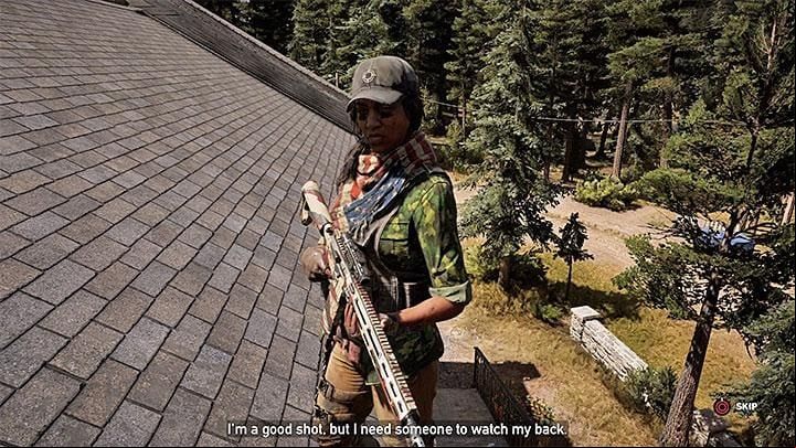 After you have reached the church, clear the area and talk to Grace, who is in the church tower, by default - Specialists in Far Cry 5 (Companions) - Guidebook - Far Cry 5 Game Guide