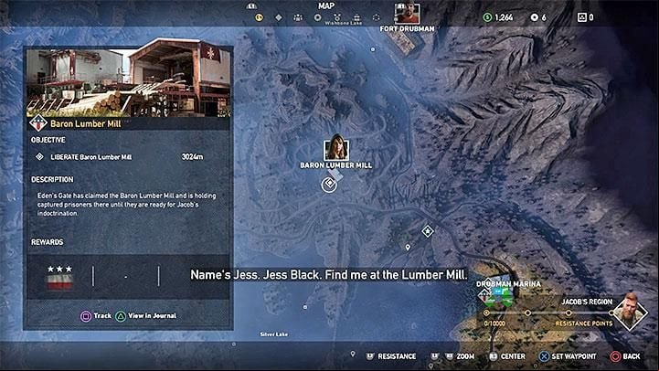 To recruit Jess Black, reach Baron Lumber Mill in Whitetail mountains - Specialists in Far Cry 5 (Companions) - Guidebook - Far Cry 5 Game Guide