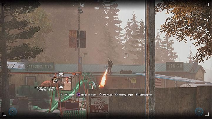 After you reach the trailer park, you will notice Sharky playing with his flamethrower - Specialists in Far Cry 5 (Companions) - Guidebook - Far Cry 5 Game Guide