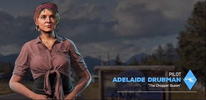 Adelaide Drubman is the ninth specialist available in the game - Specialists in Far Cry 5 (Companions) - Guidebook - Far Cry 5 Game Guide