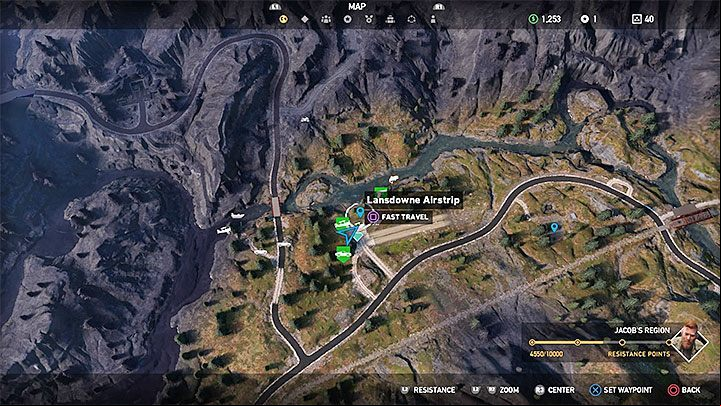 Start by reaching Lansdowne Airstrip - it is located in the north-east part of Whitetail Mountains (see the picture above) - How to get inside Lansdowne Airstrip in Far Cry 5? - FAQ - Far Cry 5 Game Guide
