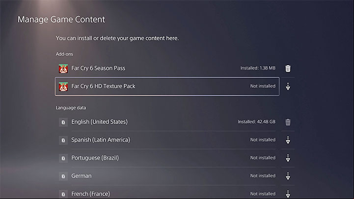 The game may prompt you to and install the HD Texture Pack along with the base game - Far Cry 6: HD Texture Pack - is it required? - Appendix - Far Cry 6 Guide