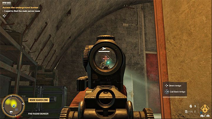 While crossing the bunker, it's a good idea to sneak around (although it's not obligatory), and in addition to using a weapon with a supressor, make sure to destroy any security cameras encountered along the way - Far Cry 6: Open Skies - walkthrough - Madrugada - Far Cry 6 Guide