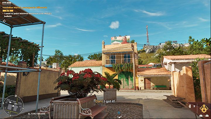 At least one billboard will require you to climb to the roof of a building, though it shouldn't be too complicated - just look around for higher ledges or crates to climb on - Far Cry 6: Hype Bomb - walkthrough - Valle De Oro - Far Cry 6 Guide