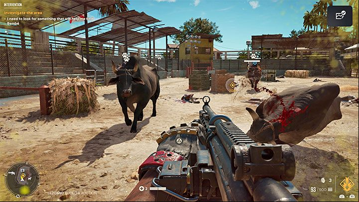 The mission objective is to check out a large arena where rodeo shows are held - Far Cry 6: Intervention - walkthrough - Valle De Oro - Far Cry 6 Guide