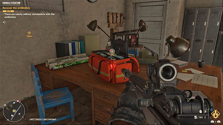 When you reach each post, examine its main building - the one whose opening may require you to have an access card (you will find it by the officer's body, or you will automatically receive it if you have taken over the post) - Far Cry 6: Surgical Extraction - walkthrough - Valle De Oro - Far Cry 6 Guide