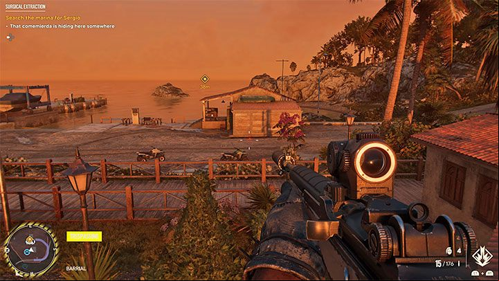 The map will mark the marina located east of Sergio's residence - Far Cry 6: Surgical Extraction - walkthrough - Valle De Oro - Far Cry 6 Guide