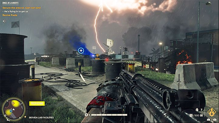 Exit the building and head towards the landing pad of the BioVida facility, where the main fight of this operation will take place - Far Cry 6: Angel De La Muerte - walkthrough - Valle De Oro - Far Cry 6 Guide