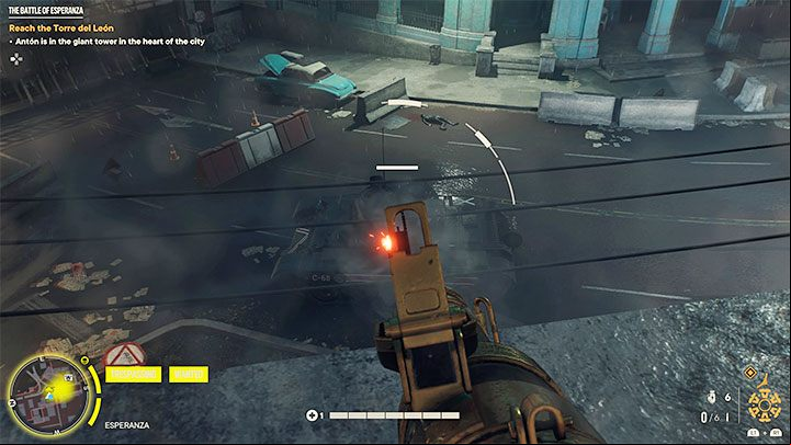 One of the city streets is guarded by an enemy tank - Far Cry 6: The Battle of Esperanza - walkthrough - Esperanza - Far Cry 6 Guide