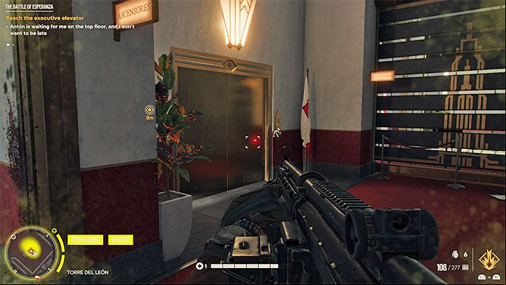 On the next floor, you have to more fights and avoid placing yourself in the open in the corridors with railings because you can be attacked from a distance - Far Cry 6: The Battle of Esperanza - walkthrough - Esperanza - Far Cry 6 Guide