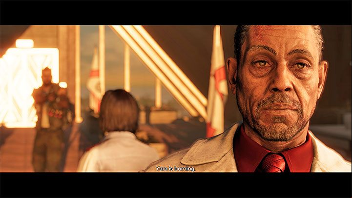 The confrontation with Anton Castillo and his son occurs during the final part of Operation Battle for Esperanza, specifically after reaching the top floor of the Torra del Leon skyscraper in Esperanza - Far Cry 6: The Main Ending - Endings - Far Cry 6 Guide