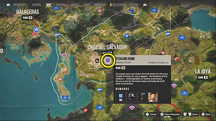 The quest giver is a baseball player called Freddy Fonseca Jr - Far Cry 6: Stealing Home - walkthrough - Valle De Oro - Far Cry 6 Guide
