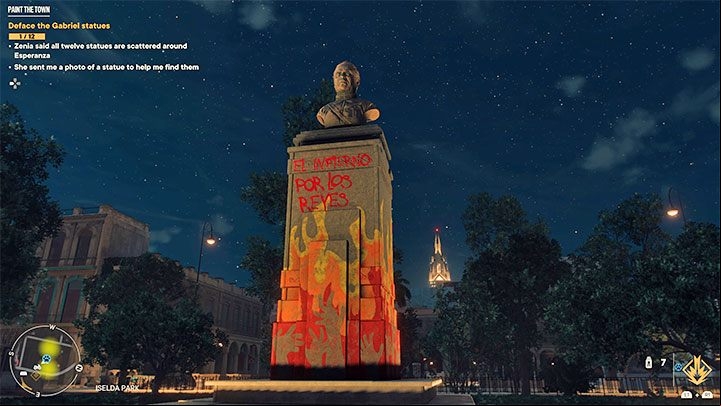 After finding a statue, approach it and hold down the interaction button to devastate it - Far Cry 6: Paint the Town - walkthrough - Esperanza - Far Cry 6 Guide