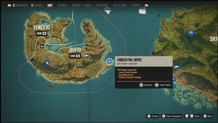 In the Isla Santuario region, you will come across only 1 FND base - Far Cry 6: Isla Santuario - all collectibles and secrets, list - World Atlas - Far Cry 6 Guide