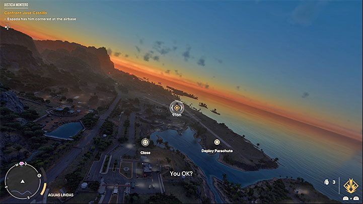 To search for Jose Castillo, you'll need to head towards an FDA Airbase Olimpia, and you can use any means of transport - Far Cry 6: Justicia Montero - walkthrough - Madrugada - Far Cry 6 Guide