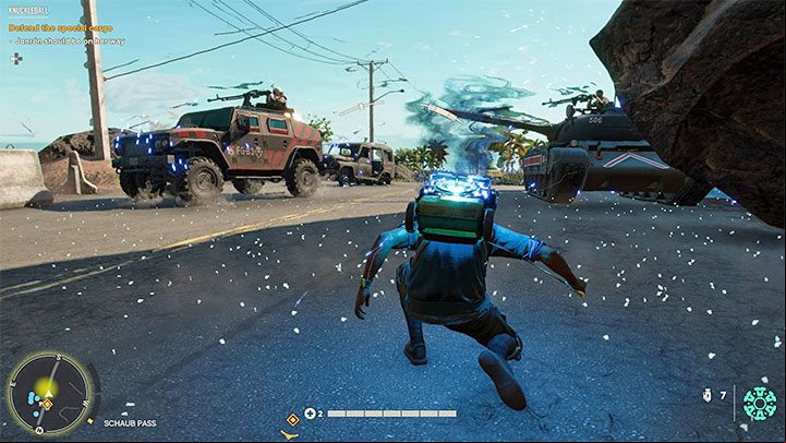 The cargo you have to protect is a large crate transported on the back of the truck - Far Cry 6: Knuckleball - walkthrough - El Este - Far Cry 6 Guide