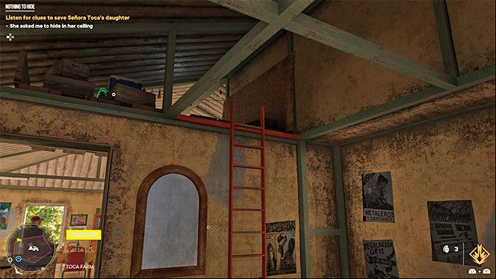 Your objective is to acquire clues by eavesdropping on the meeting, which means you must stay unnoticed for some time - Far Cry 6: Nothing to Hide - walkthrough - El Este - Far Cry 6 Guide