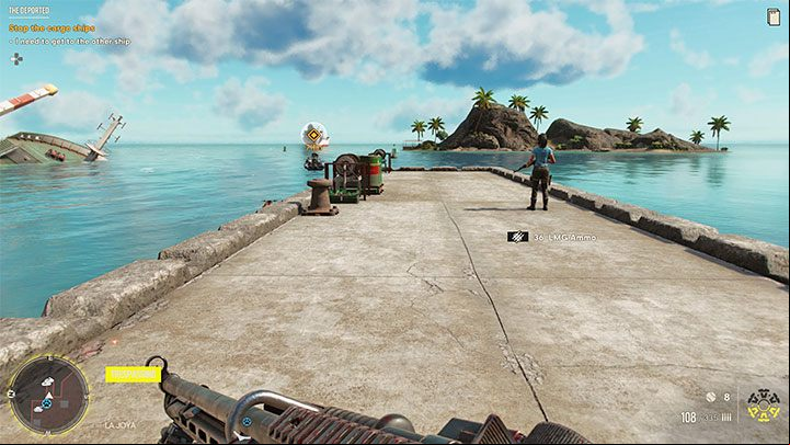 Two large ships will depart from the harbor, but the one closer to it will soon sink - Far Cry 6: The Deported - walkthrough - El Este - Far Cry 6 Guide