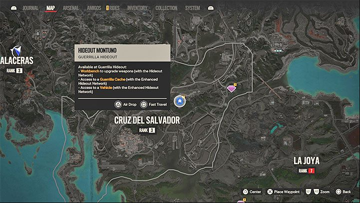 Financing this projects adds Guerrilla Hideouts to the map - you will now be able to fast travel to them - Far Cry 6: Fast travel - how to unlock and use? - FAQ - Far Cry 6 Guide
