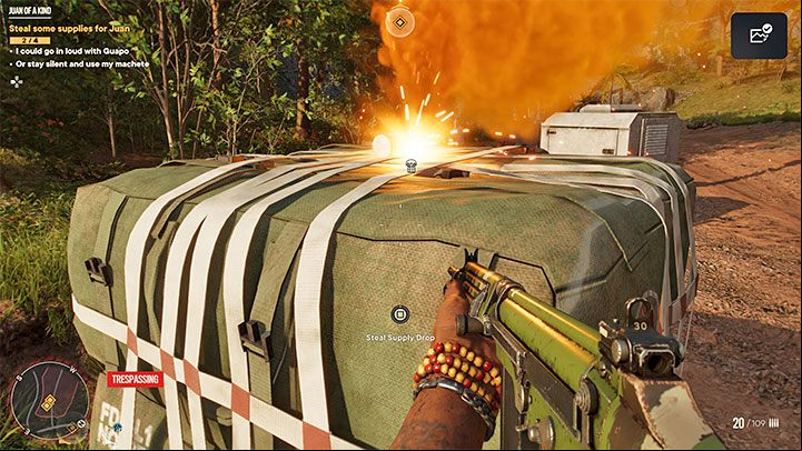 There are 4 locations to explore in the enemy outpost with supplies and you can visit them in any order - Far Cry 6: Juan of a Kind - walkthrough - Operations - Prologue - Far Cry 6 Guide