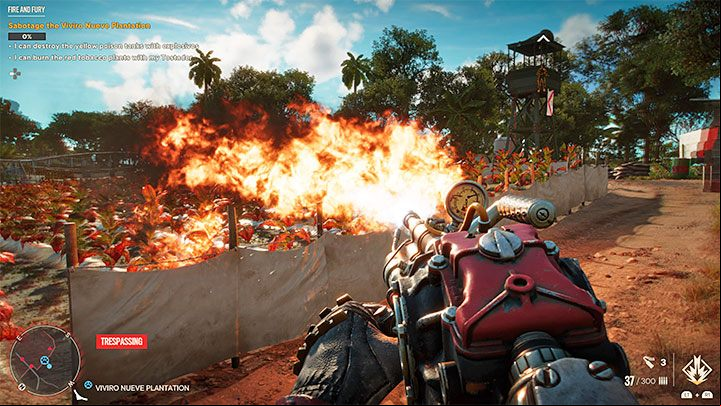 Your task is to fill the damage bar to 100% (visible in the upper left corner of the screen) - Far Cry 6: Fire and Fury - walkthrough - Operations - Prologue - Far Cry 6 Guide
