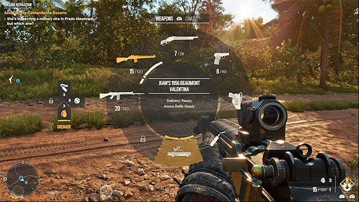 The destination is in a neighboring region of the island, and thus, it may be a good idea to use the newly unlocked car to get there - Far Cry 6: Fuel the Revolution - walkthrough - Operations - Prologue - Far Cry 6 Guide