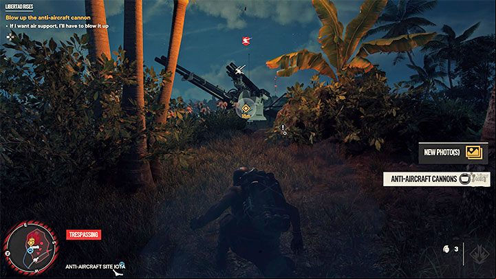 It's most convenient to approach the AA gun from the northwest through an unguarded path that's there - Far Cry 6: Libertad Rises - walkthrough - Operations - Prologue - Far Cry 6 Guide