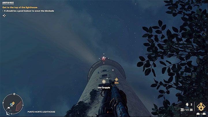 Use the stairs, and look up when you reach the closed entrance to the lighthouse - Far Cry 6: Libertad Rises - walkthrough - Operations - Prologue - Far Cry 6 Guide