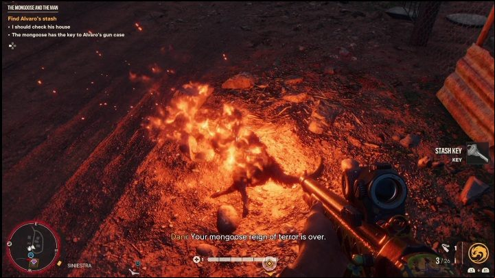 After killing the animal, take the key, which you will use to explore the apartment - Far Cry 6: The Mongoose and the Man - Treasure Hunts (Madrugada) - Madrugada - Far Cry 6 Guide