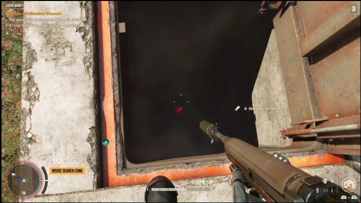 The barrels will explode and open the way forward, letting you go inside - Far Cry 6: Cache Money - Treasure Hunts (Madrugada) - Madrugada - Far Cry 6 Guide
