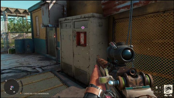 To begin the treasure hunt you must read the note on a metal part, right by the building's door - Far Cry 6: The Last One to Leave - Treasure Hunts (Esperanza) - Esperanza - Far Cry 6 Guide